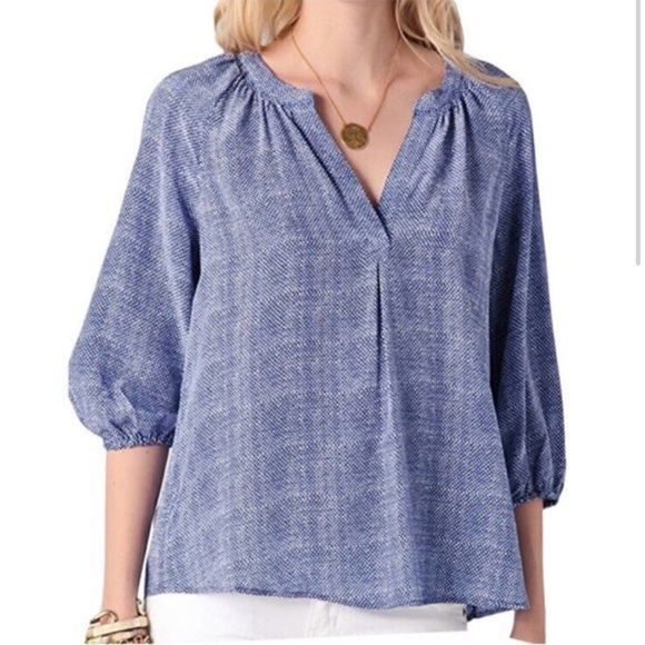 Joie - Addie B Silk Blouse Women's Blue top- M - Picture 1 of 4